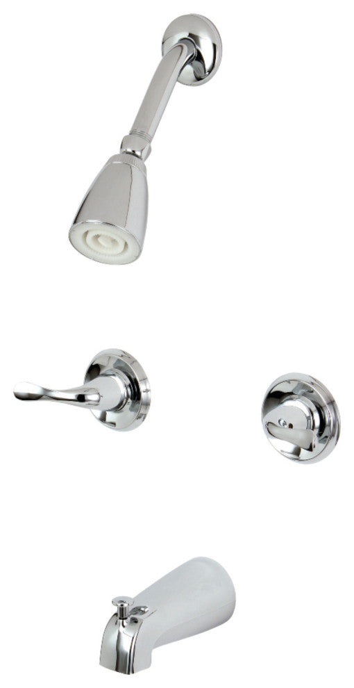 Kingston Brass Two-Handle Tub Shower Faucet, Polished Chrome