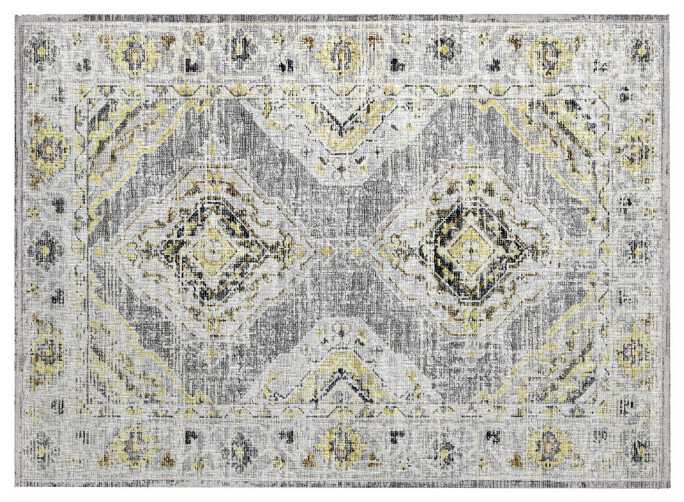 Indoor/Outdoor Marbella MB1 Grey Machine Washable 1'8" x 2'6" Rug