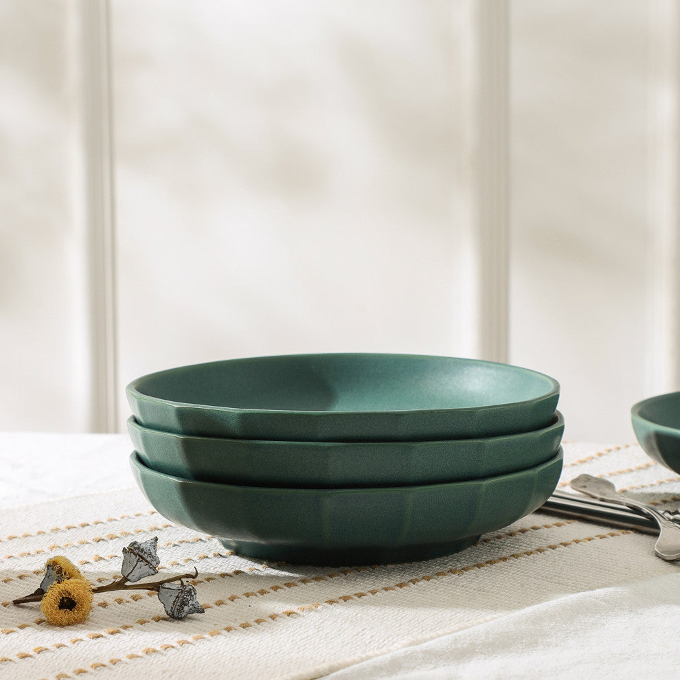 Stone Lain Rio Stoneware Pasta Bowl Set of 4, Green