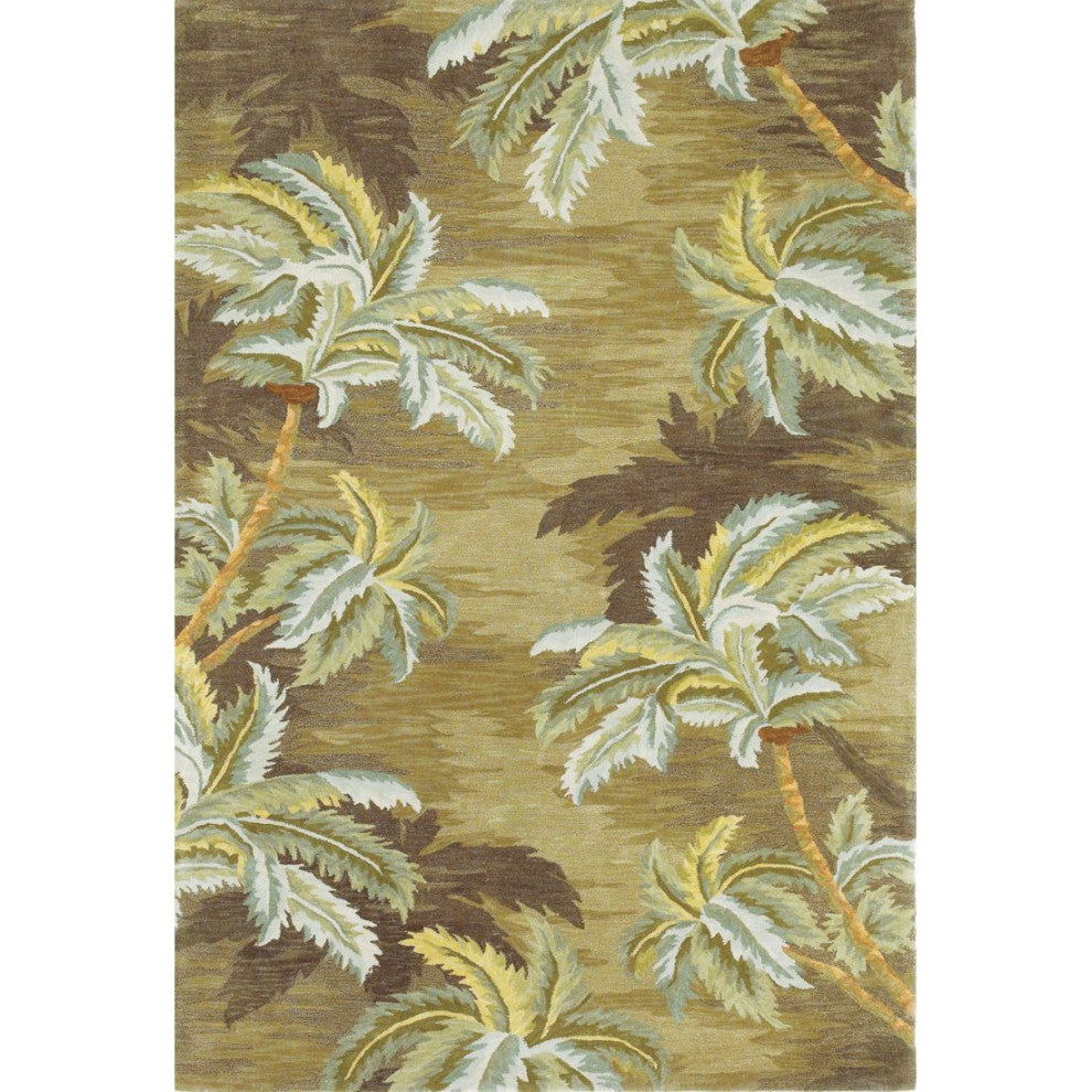 KAS Sparta 3102 Moss Palm Trees Area Rug, 7'9"x9'6"