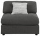 Upholstered Armless Chair, Charcoal Finish