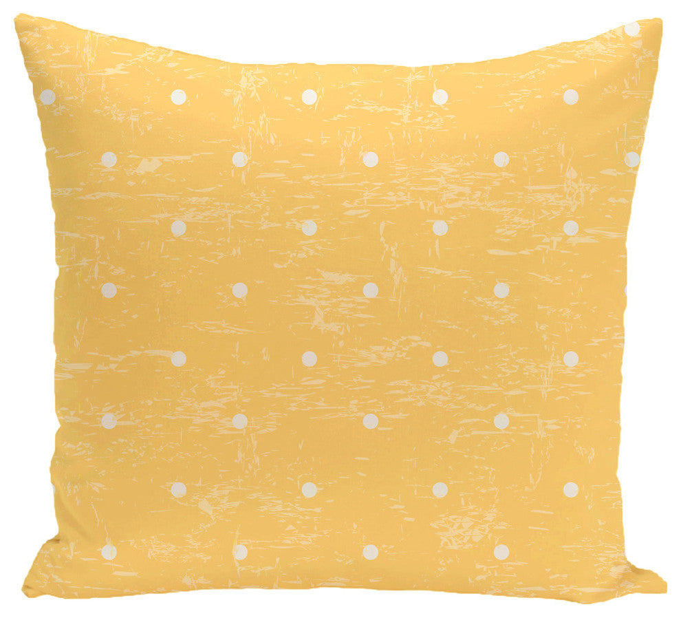 Dorothy Dot, Geometric Print Outdoor Pillow, Yellow, 20"x20"