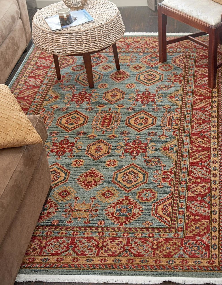 Unique Loom Light Blue Alexander Sahand 2' 7 x 6' 7 Runner Rug