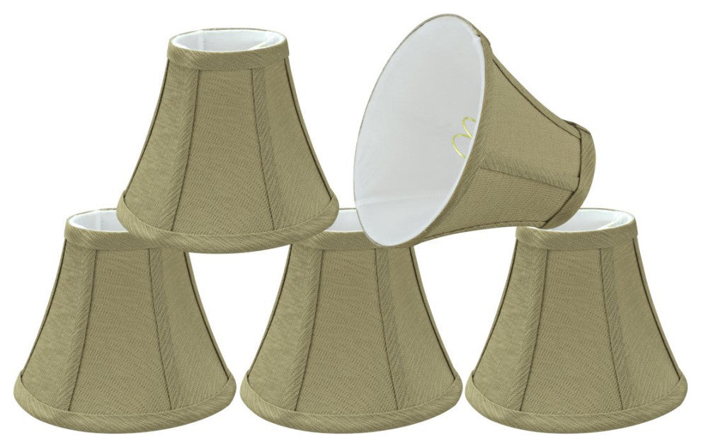Aspen Creative 30071-5 Bell Clip-On Lamp Shade Yellowish Brown 3" x 6" x 5"