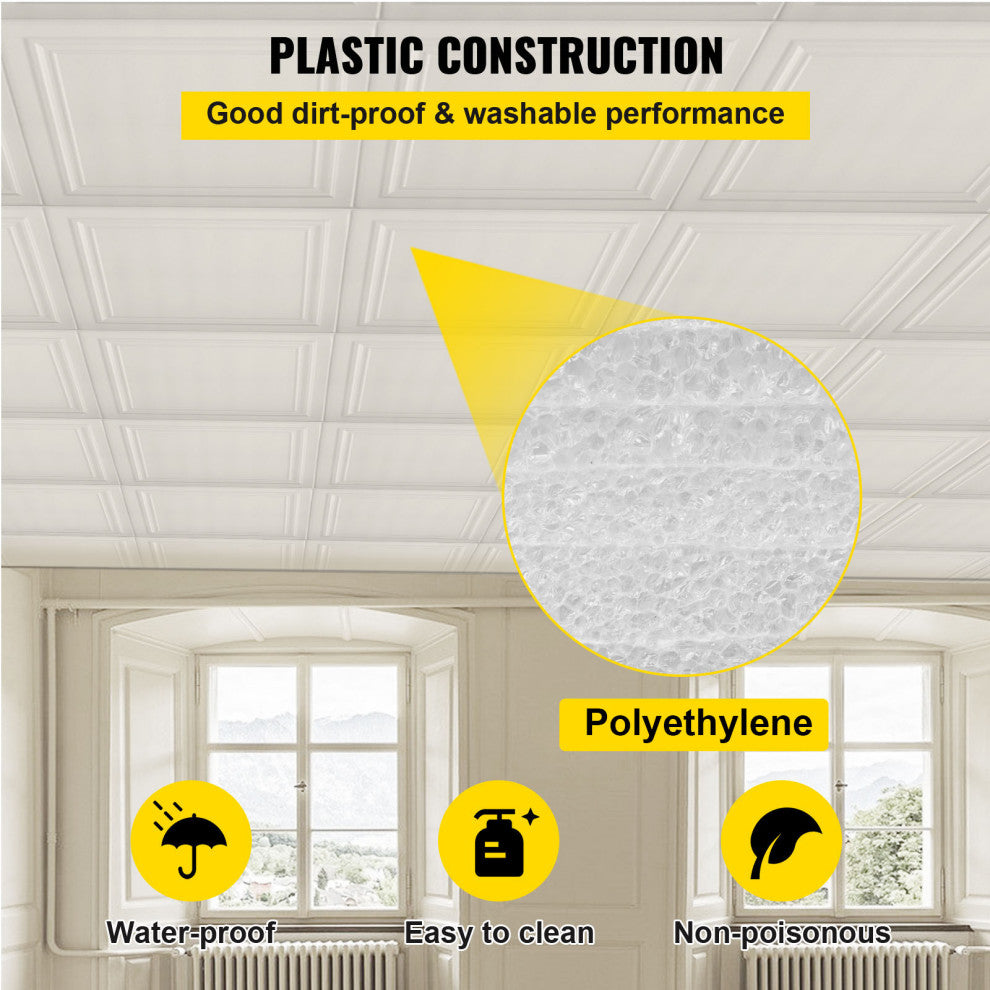 VEVOR Foam Ceiling Tiles 100 Pack of 19.7"x19.7", 270 sq. ft