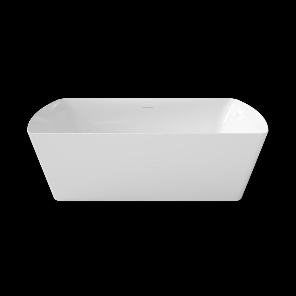 Perlato Bilbao Freestanding Soaking Tub, White, 71"