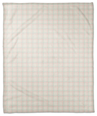Pink Blue Grid  50x60 Coral Fleece Blanket
