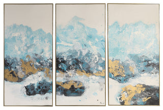 Crashing Waves Abstract Art, Set of 3