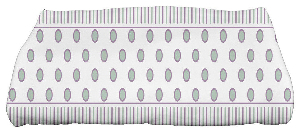 Comb Dot, Strip Print Bath Towel, Purple