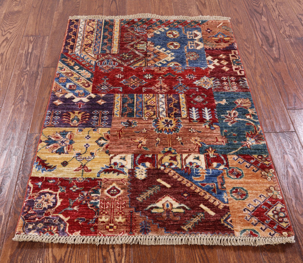 2' 9" X 3' 11" Super Kazak Hand Knotted Wool Rug Q7484