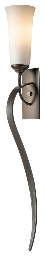 Sweeping Taper ADA Sconce, Dark Smoke Finish, Opal Glass, Incandescent