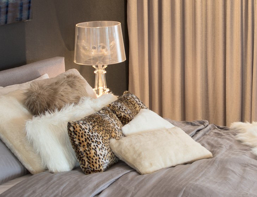 12"x20" Belton Faux Fur Pillow, Sand