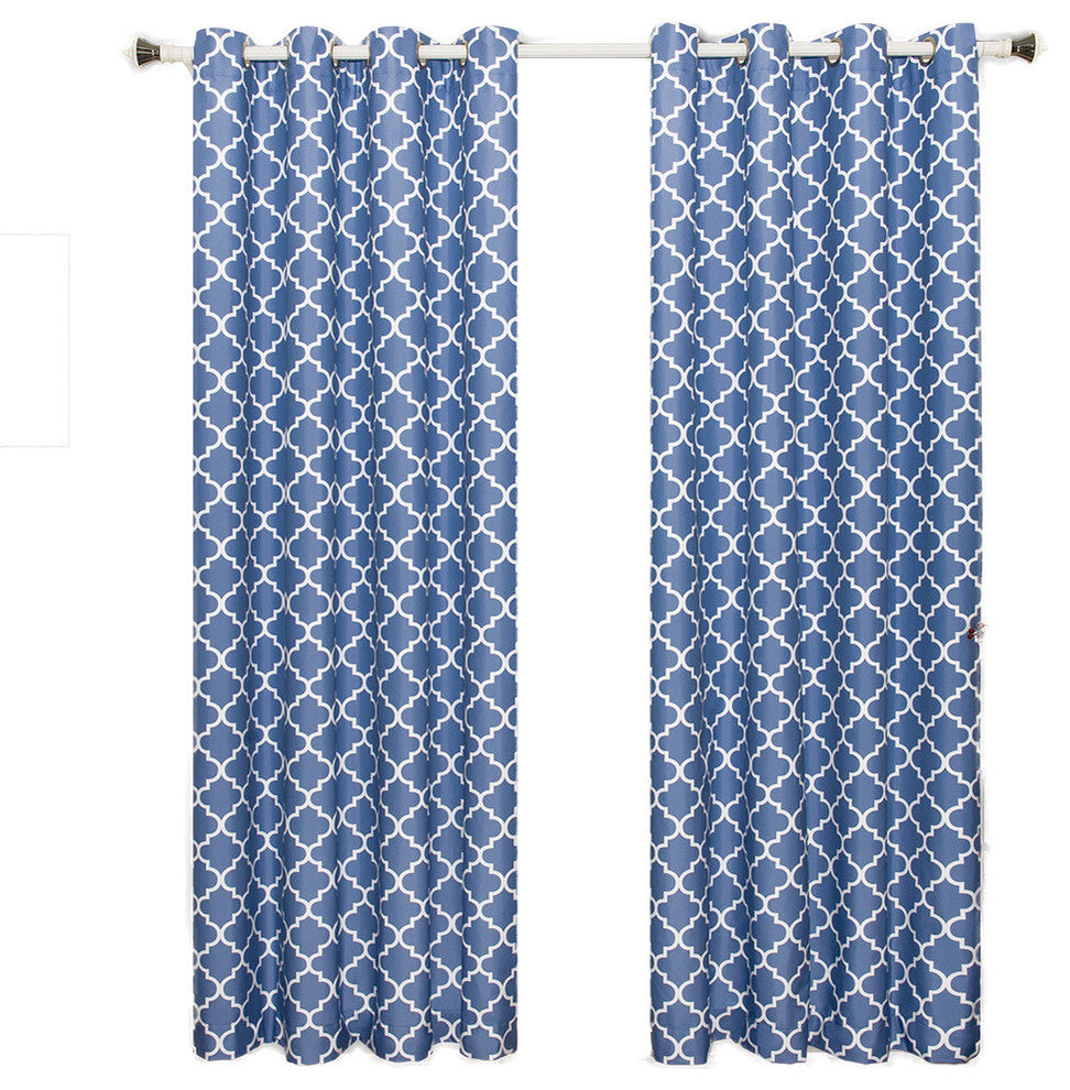 Meridian Room Darkening Grommet Panels, 2PC, Periwinkle, 104"x108"