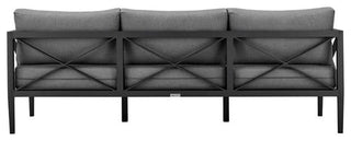 Armen Living Sonoma 4-Piece Modern Aluminum Outdoor Set in Dark Gray