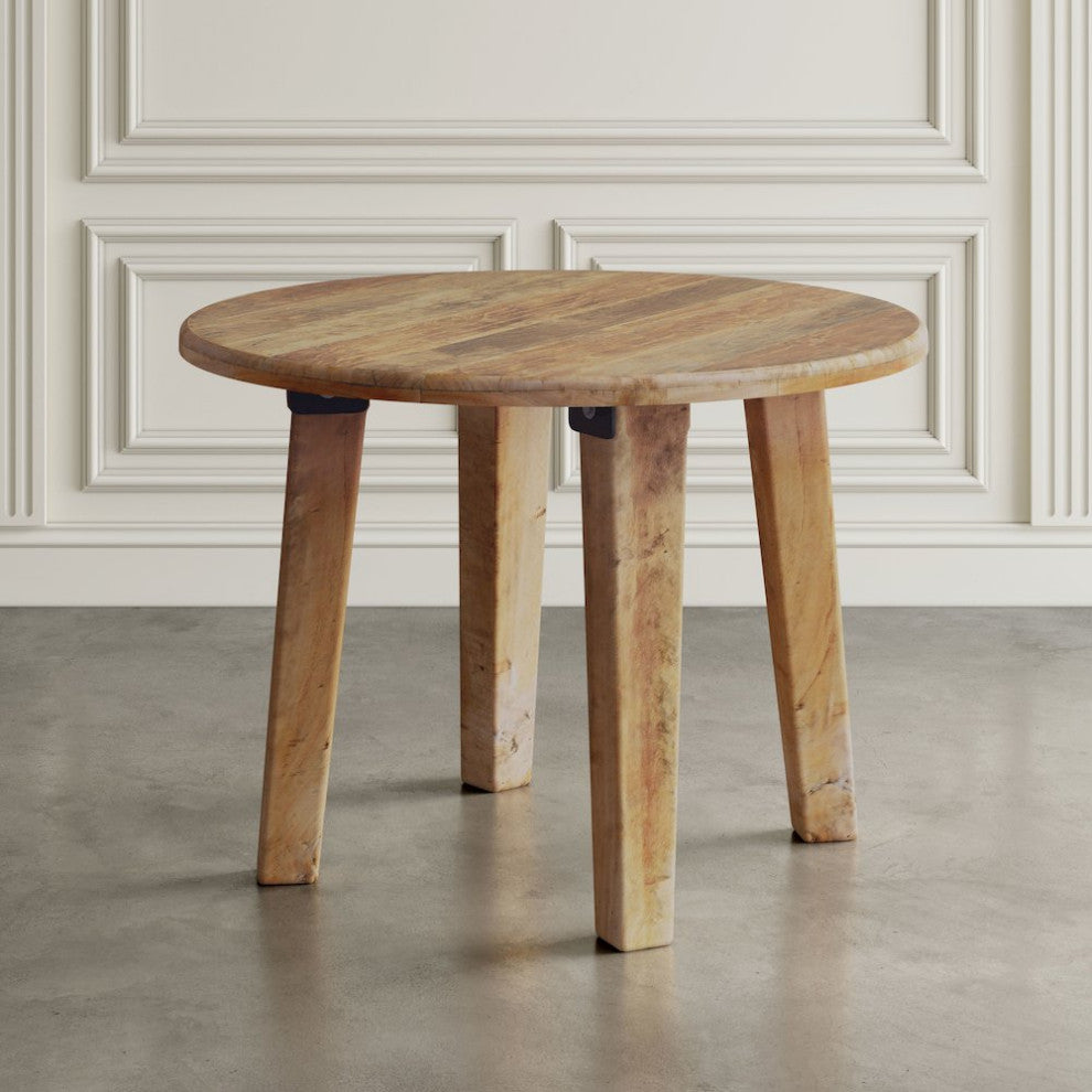 Reclamation Five Piece Round Rustic Reclaimed Solid Wood Round Dining Set