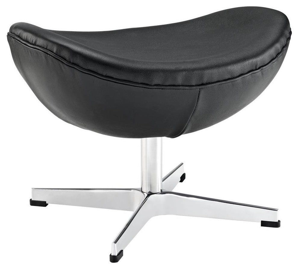 Modern Contemporary Living Room Leather Ottoman Black