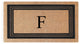 A1HC Natural Coir Monogrammed Triple Border Flock Durable Doormat, 18"x30", F