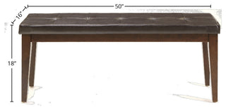 Kona 50" Wide Bench With Cushion, Raisin
