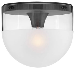 Hinkley 9" Beck Flush Mount Ceiling Light - Lacquered Brass + Etch-Dipped Glass