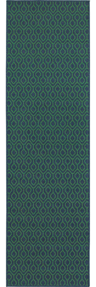 Oriental Weavers Meridian Navy/Green Geometric Indoor/Outdoor Rug 7'10"X10'10"
