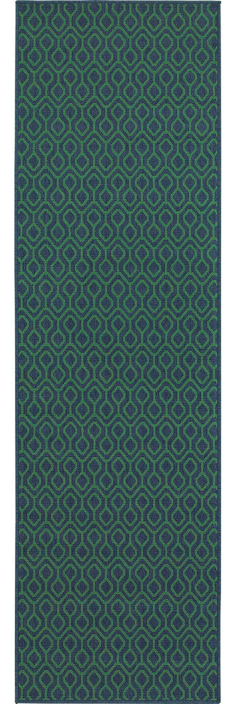 Oriental Weavers Meridian Navy/Green Geometric Indoor/Outdoor Rug 7'10"X10'10"