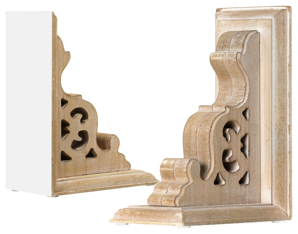 American Art Decor Heavy Duty Wood Bookends for Books/CDs/Vinyls/Magazines