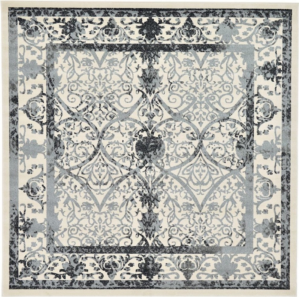 Traditional Soledad 10' Square Charcoal Area Rug