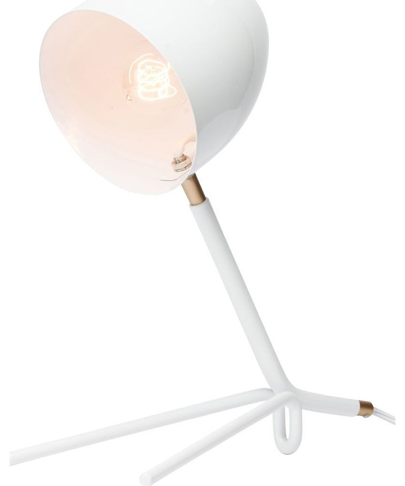 Nuevo Living Phare Lighting Desk Lamp, White Steel Metal