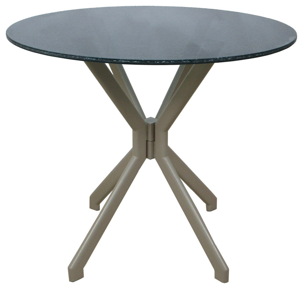 Swivel Counter Metal Pub Set - M-70 Stools 26" or 30", Hemsath Slate - Beige, 26", Crackle Glass