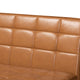 Devin Midcentury Modern 2-Piece Dining Banquette Seat, Tan Faux Leather