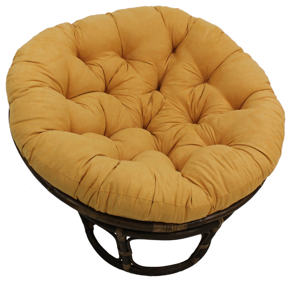 44" Solid Micro Suede Papasan Cushion, Fits 42" Papasan Frame, Lemon