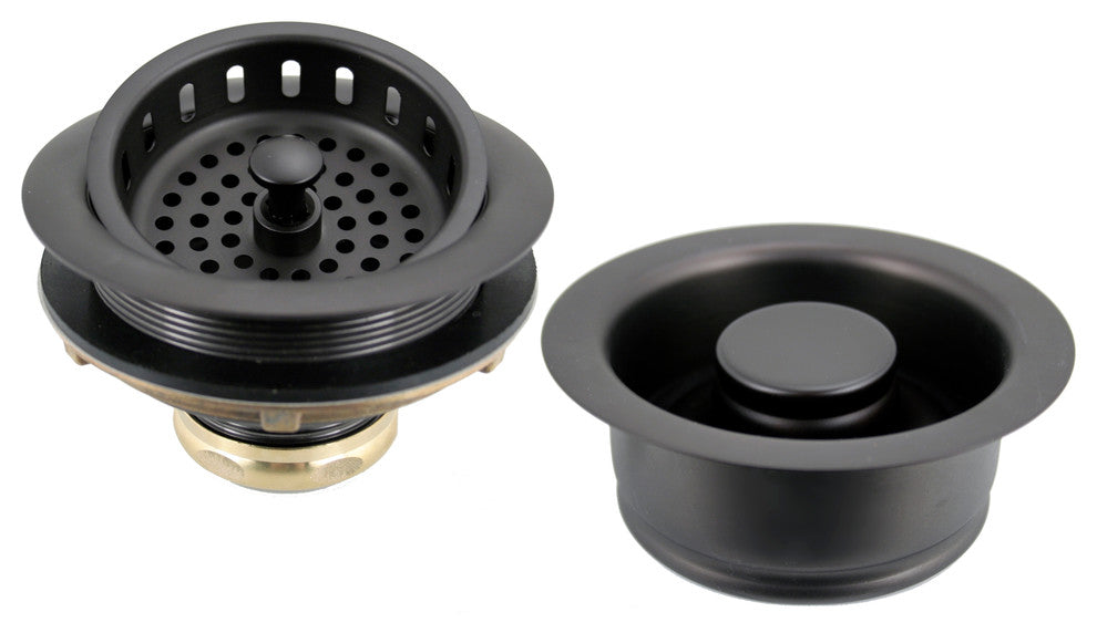 Two Wing Nut Style Large Kitchen Basket Strainer, Oil Rubbed Bronze, Oil Rubbed