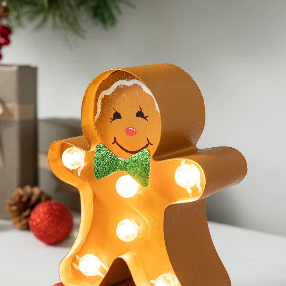 Marquee LED Metal Gingerbread Stocking Hangers, Man