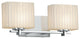 Porcelina Era 2-Light Bath Bar, Rectangle, Chrome, Pleats, LED