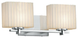 Porcelina Era 2-Light Bath Bar, Rectangle, Chrome, Pleats, LED