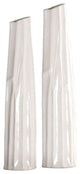 Uttermost Kenley 5x25" Crackled White Vases, 2-Piece Set
