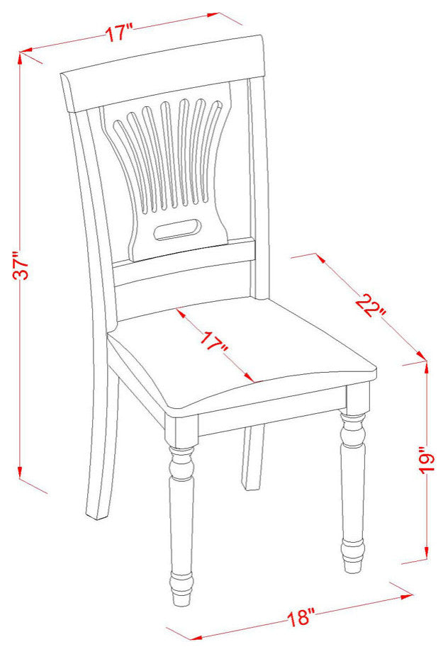 5 Pc Kitchen Set -Dining Table, 4 Wooden Kitchen Chairs In Buttermilk, Cherry