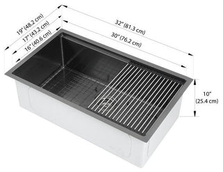 32 in. Single Bowl Undermount Kitchen Sink in Black PVD Nano