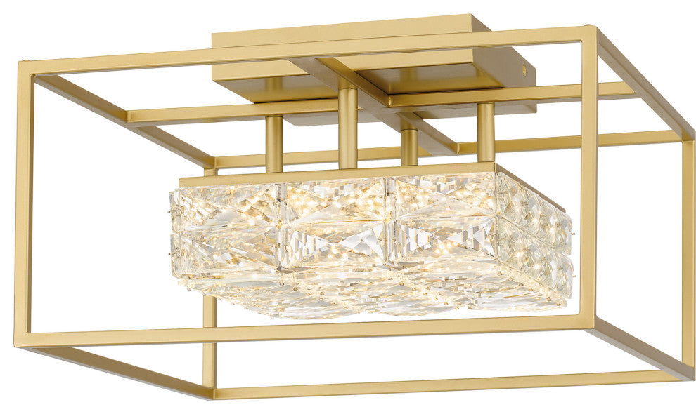 Quoizel PCDZ1716 Dazzle 16"W Flush Mount Square Ceiling Fixture - Soft Gold