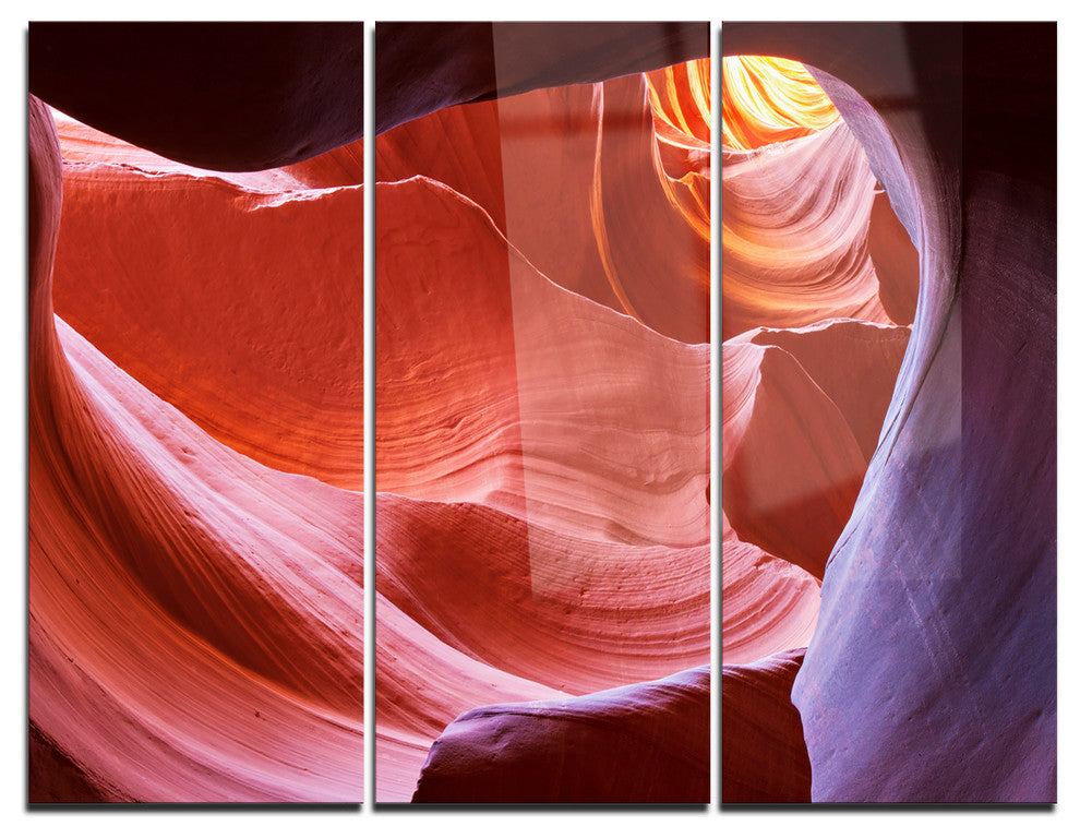 "Sandstone Waves in Canyon" Photo Metal Wall Art, 3 Panels, 36"x28"