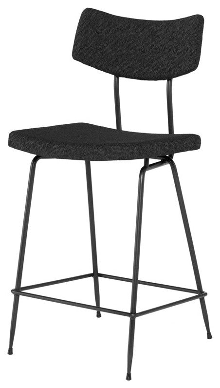 Soli Activated Charcoal Fabric Counter Stool