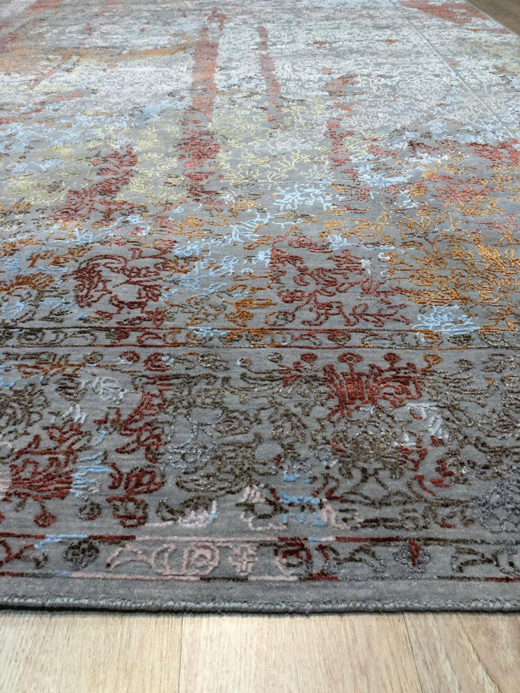 SILVER Contemporary Abstract Galaxy Area Rug