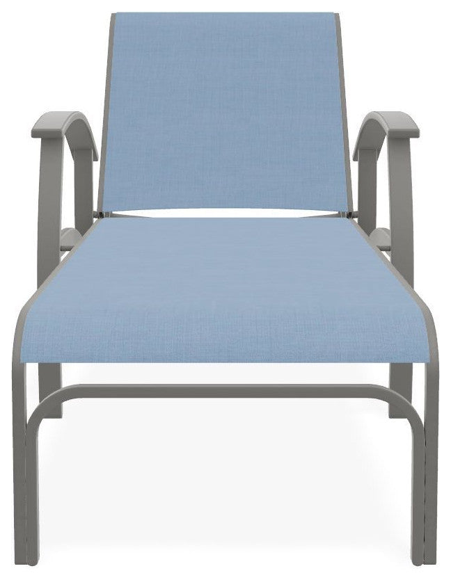 Belle Isle Sling 4-Position Outdoor Chaise Lounge, Sky/Snow