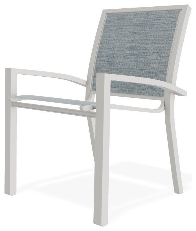 Kendall Sling Stackable Outdoor Dining Chair, Charm/Snow