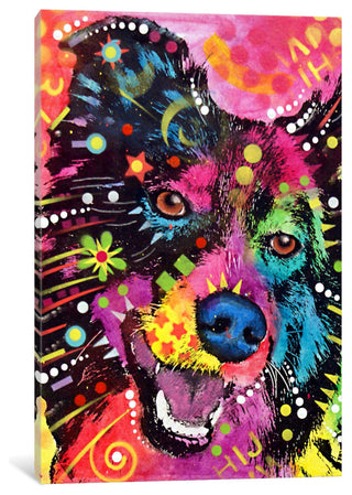 "Border Collie Gallery" by Dean Russo, 26x18x1.5"