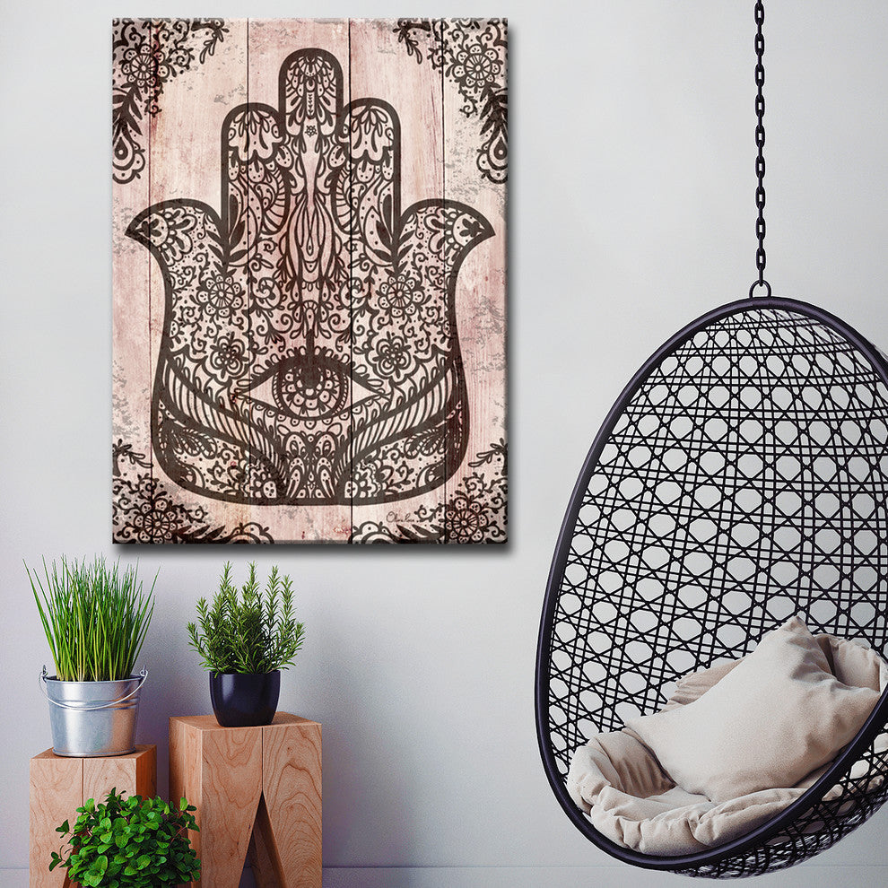 Ready2HangArt Inspirational 'Hamsa Hand II' Wrapped Canvas Wall Art