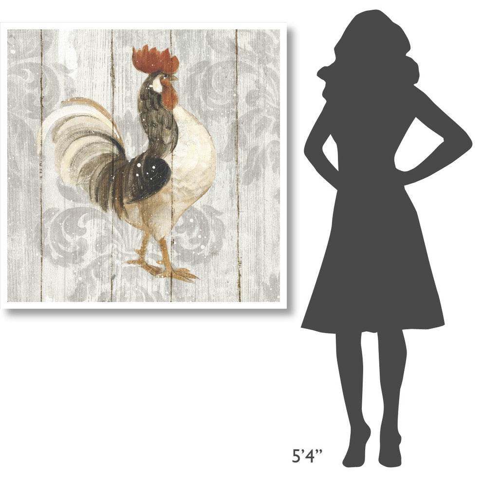 "Farm Friend I on Barn Board" Digital Paper Print by Albena Hristova, 42"x42"
