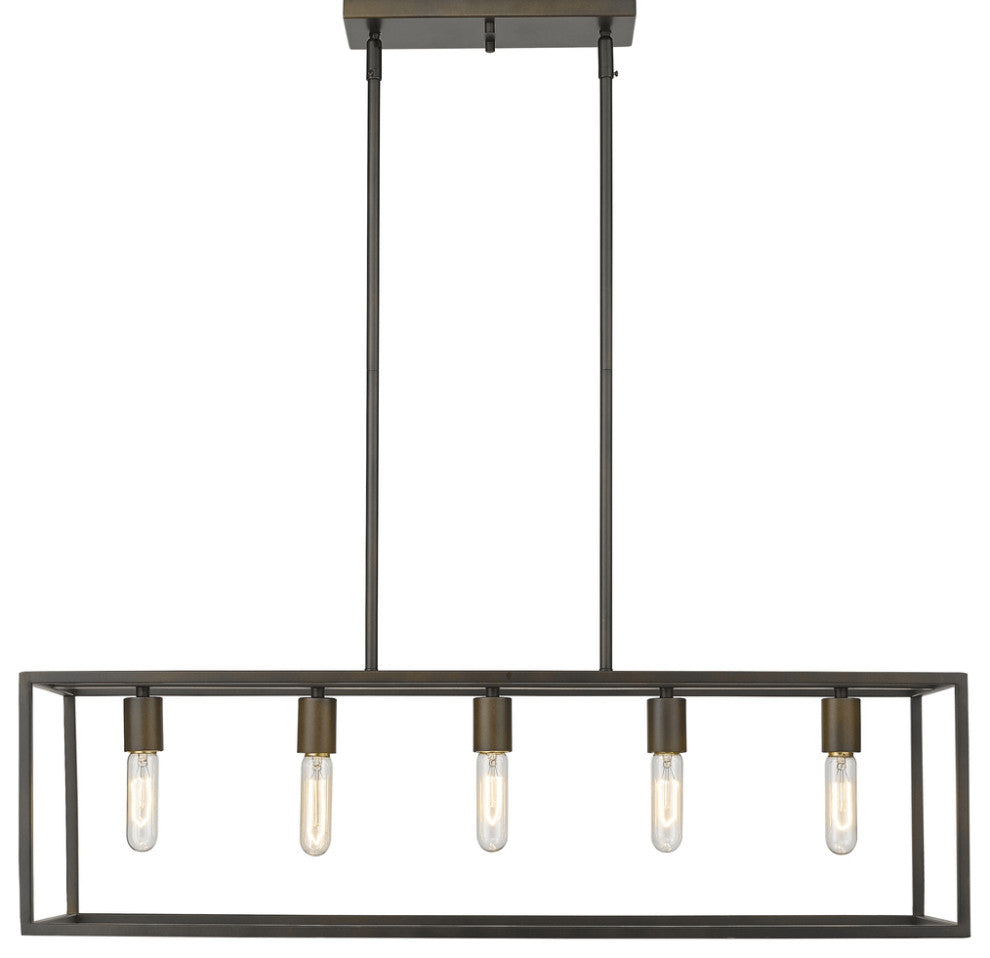 Cobar 5-Light Soil-Rubbed Bronze Island Pendant
