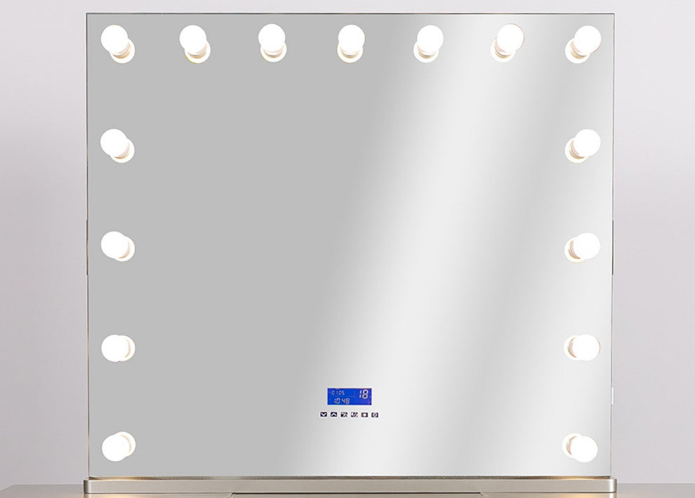 Hollywood USB Touchscreen Light Up Mirror, Silver Stand