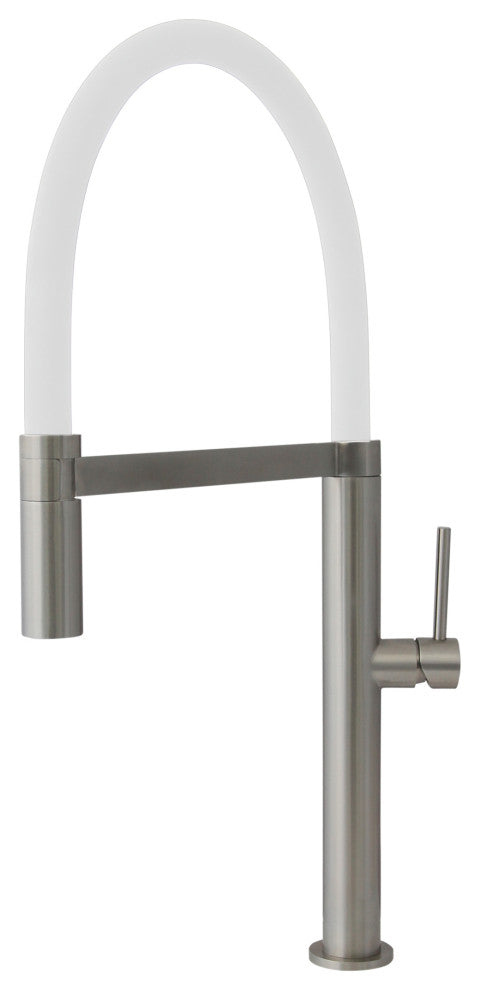 STYLISH Stainless Steel Single Handle Pull Out Dual Mode Kitchen Faucet, White